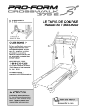 ProForm Crosswalk 375 E Treadmill Canadian French Manual
