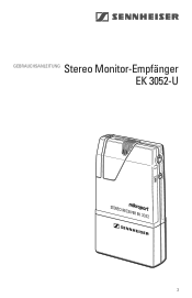 Sennheiser EK 3052 Instructions for Use