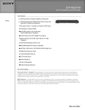 Sony DVP-NS47P Marketing Specifications