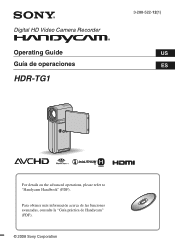 Sony HDR TG1 Operating Guide