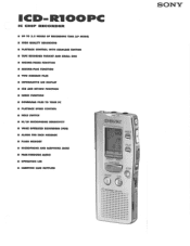 Sony ICD-R100PC Marketing Specifications