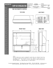 Sony KP-61HS30 Dimensions Diagrams
