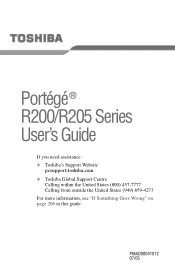 Toshiba Portege R205-S2062 User Guide