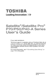 Toshiba Satellite P70 User Guide