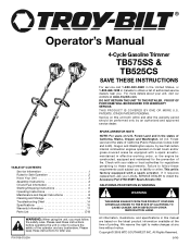 Troy-Bilt TB575 Operation Manual