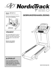 NordicTrack T22.0 Treadmill Dutch Manual