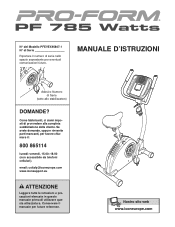 ProForm 785 Watts Bike Italian Manual