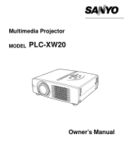 Sanyo PLC-XW20 Owners Manual