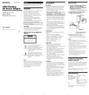 Sony AC-U50A Operation Guide