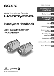 Sony SR300 Handycam® Handbook