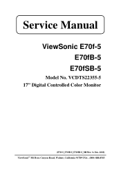 ViewSonic E70FSB-2 Service Manual