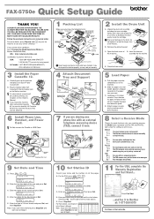 Brother International IntelliFax-5750e Quick Setup Guide - English