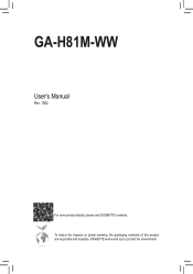 Gigabyte GA-H81M-WW User Manual