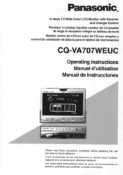 Panasonic CQ-VA707W CQVA707WEUC User Guide