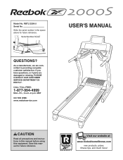 Reebok 200s Treadmill English Manual