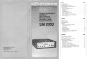 Sennheiser EM 2003 Instructions for Use