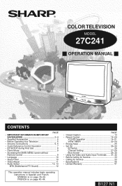 Sharp 27C241 27C241 Operation Manual