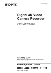 Sony FDR-AX1 Operating Guide