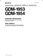 Sony GDM-1954 Users Guide