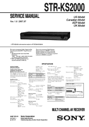 Sony STR-KS2000 Service Manual