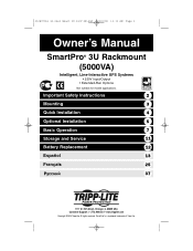 Tripp Lite SMX5000XLRT3U Owner's Manual for SmartPro 3U Rackmount UPS 932460
