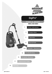 Bissell DigiPro® Canister Vacuum 6900 User Guide - English