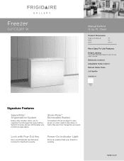 Frigidaire GLFC1526FW Product Specifications Sheet (English)