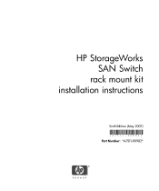 HP StorageWorks 2/8V HP StorageWorks SAN Switch Rack Mount Kit Installation Instructions (A7511-90902, May 2007)