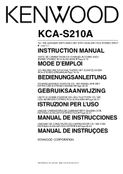 Kenwood KCA-S210A User Manual