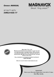 Magnavox 50ML8105D User manual,  English (US)