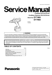 Panasonic EY7460 Service Manual