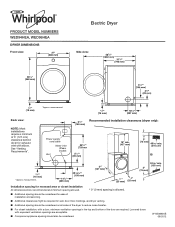 Whirlpool WED94HEAW Dimension Guide
