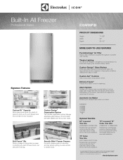 Electrolux E32AF85PQS Product Specifications Sheet English