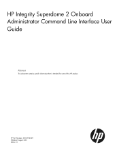 HP Integrity Superdome 2 8-socket HP Integrity Superdome 2 Onboard Administrator Command Line Interface User Guide