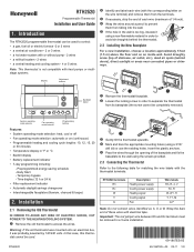 Honeywell RTH2520B1008A Owner's Manual