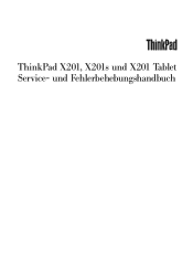 Lenovo ThinkPad X201 (German) Service and Troubleshooting Guide