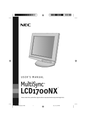 NEC LCD1700NX-BK-R MultiSync LCD1700NX User's Manual