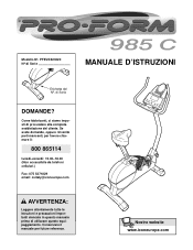 ProForm 985c Italian Manual