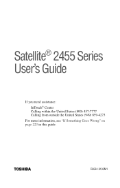 Toshiba 2455 S305 Satellite 2455-S305/S306 User's Guide (PDF)
