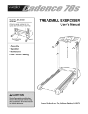 Weslo Cadence 78s Treadmill English Manual