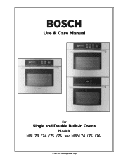 Bosch HBL745AUC Use and Care Manual