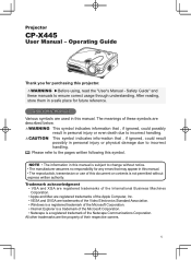 Hitachi CPX445 User Manual