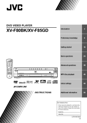 JVC XV-F85GD Instructions