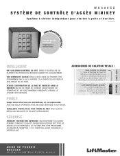 LiftMaster MK500GS MINIKEY Product Guide - French