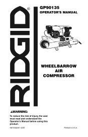 Ridgid GP90135 Owners Manual