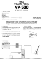 Yamaha VP-500 VP-500 Operation Manual Image