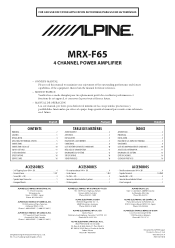 Alpine MRX-F65 Owner's Manual (english, French, Espanol)