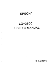 Epson LQ-2500 User Manual