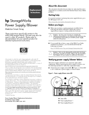 HP StorageWorks Modular Smart Array 1000 HP StorageWorks Power Supply/Blower Modular Smart Array Replacement Instructions (April 2004)