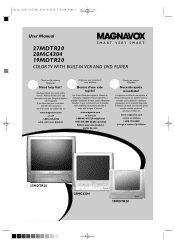 Magnavox 27MDTR20 User manual,  English (US)